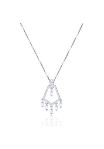 Diamond Line-Gülaylar - Beyaz Altın 14 Ayar Baget Taşlı Kolye N11.24908
