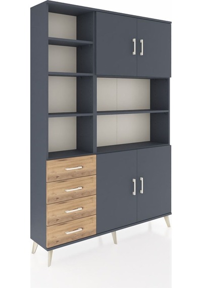 Arges Dolap 9 Raflı 4 Çekmeceli 4 Kapaklı 132x30x195 Antrasit-antrasit/çam Antrasıt/atlas Çam Arges Dolap 9 Raflı 4 Çekmeceli 4 Kapaklı 132x30x195 Antrasit-antrasit/çam Antrasıt/atlas Çam