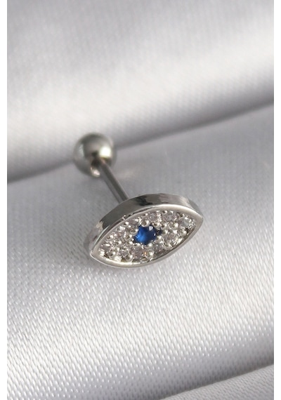 316l Çelik Gümüş Renk Zirkon Taşlı Göz Tragus Piercing Diğer