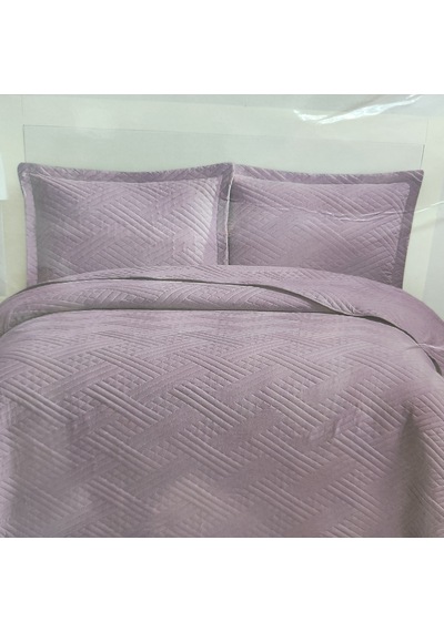 Washed Çift Kişilik Yatak Örtüsü Mozaik Kül Moru Diğer
