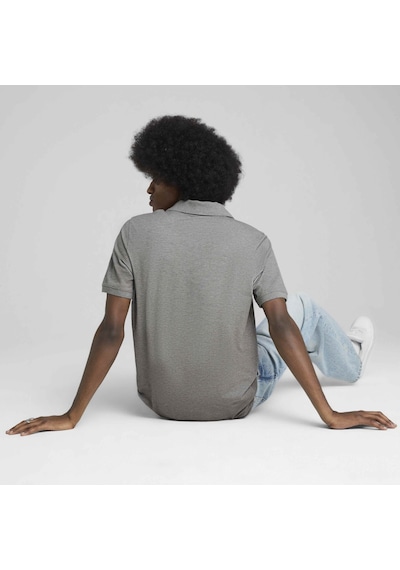 Puma Essentials No 1 Logo Pique Erkek Gri Polo Yaka Tişört Gri
