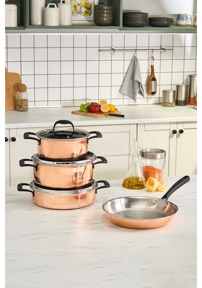 Karaca  Powersteel 316+ Copper 7 Parça Set Petekli