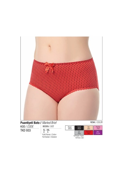 Tutku Kadın Puantiyeli Bato Külot 6'lı Paket Tkd0933 Siyah