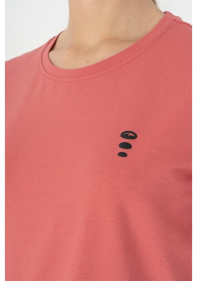 Maraton Regular Kadın Bisiklet Yaka Koyu Pembe- T-shirt Koyu Pembe-