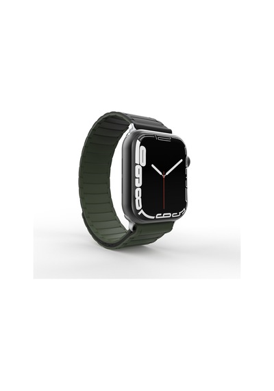 Apple Uyumlu Watch 42mm Zore Krd-122 Silikon Kordon Strap Kayış-siyah-yeşil