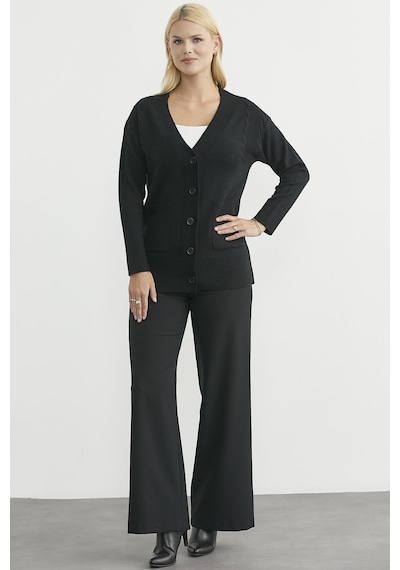Sementa Oversize Cepli Triko Hırka - Siyah Siyah