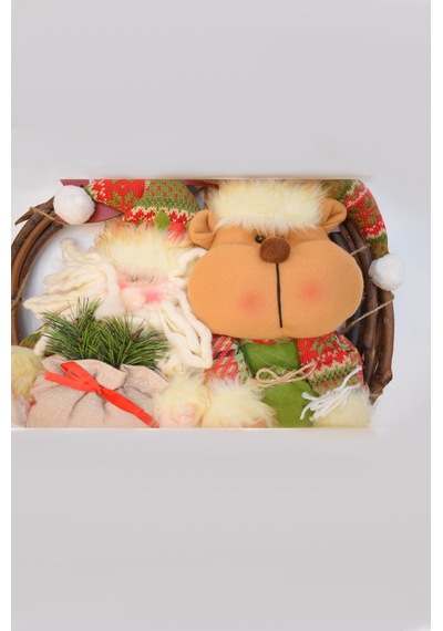 Waldern Luxury Dekoratif Mery Christmas 35cm Geyikli Kapı Süsü