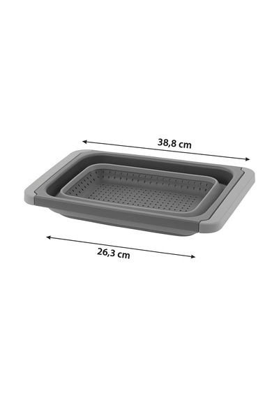 Katlanabilir Silikon Süzgeç, Teleskopik Saplı Lavabo Üstü Makarna Süzgeci, Sebze Meyve Yıkama, Gıda Sınıfı Bpa Free, Isıya Dayanıklı, Ergonomik, Yer Kaplamaz, Beyaz Asorti
