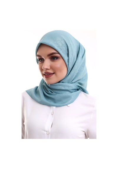 Kofra Desenli Baş Örtü - Turkuaz