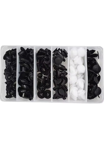 100 Parça Universal Oto Tampon Trim Döşeme Plastik Raptiye Klips Seti