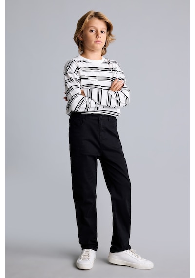 Defacto Düz Paça Gabardin Pantolonu Erkek Çocuk U3254a626aubk81 Siyah-bk81