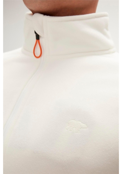 Bad Bear Bowie Full-zip Marshmallow Beyaz Fermuarlı Erkek Polar Sweatshirt 23.02.21.001 001