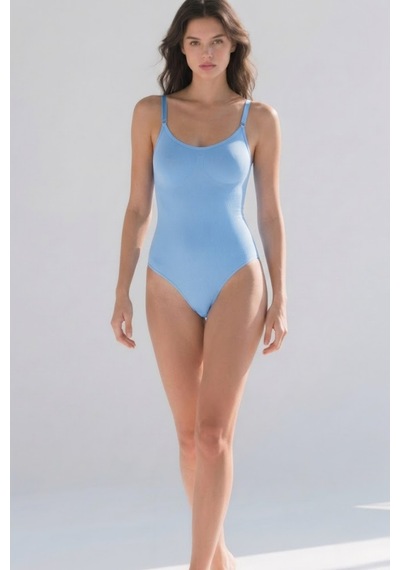 Kadın Poliamid Baskısız Sezonsuz Mavi Body
