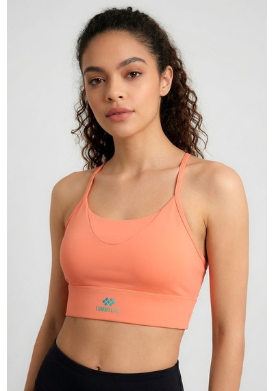 Tommy Life Mercan Standart Fit Baskılı Sırt Detaylı Kadın Spor Büstiyer - 97300