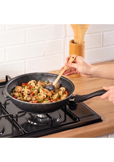 579.0111 Granit Wok Tava 26cm Siyah Çok Renkli
