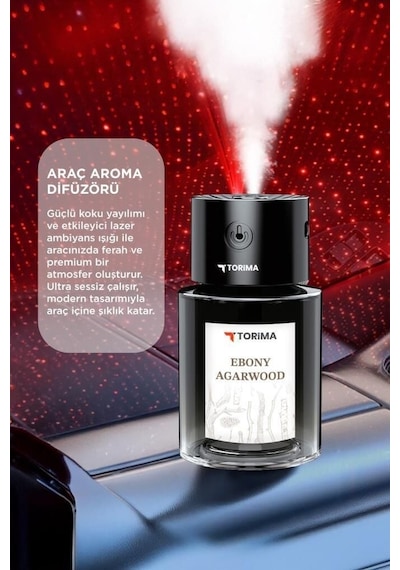 Torima Tcf-03 Araç İçi Hava Nemlendirici & Hareket Algılamalı Koku Makinesi Ebony Esansı 120ml Aromaterapi Difüzör Araç Kokusu Torima Tcf-03 Araç İçi Hava Nemlendirici & Hareket Algılamalı Koku Makinesi Ebony Esansı 120ml Aromaterapi Difüzör Araç Kokusu