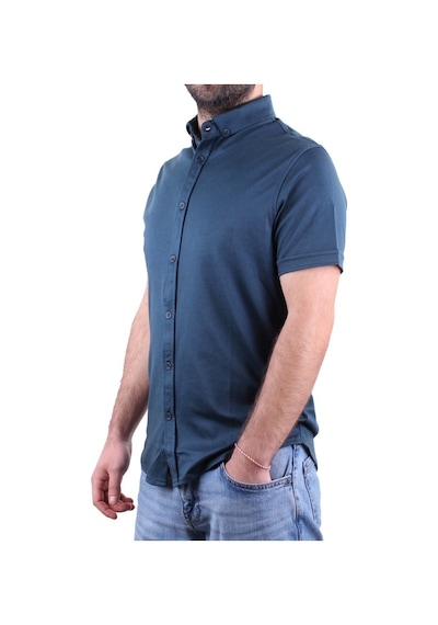 Twister Jeans Twister 1853 Petrol Kısa Kol Günlük Pamuklu Erkek Gömlek Petrol