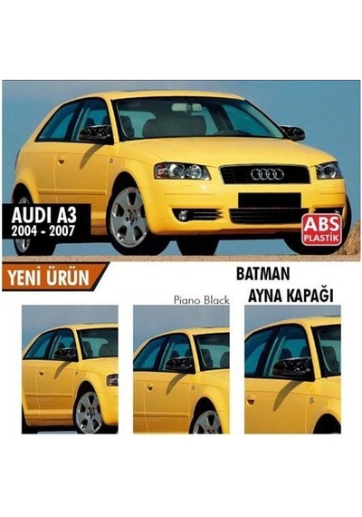Audi A3 8p Batman Yarasa Ayna Kapağı Piano Black 2003 - 2007