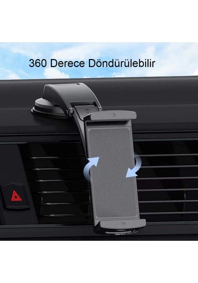 Araç İçi Telefon Ve Tablet Tutucu Silikon Güçlü Vantuz, Ayarlanabilir, Kaymaz, Evrensel Uyum