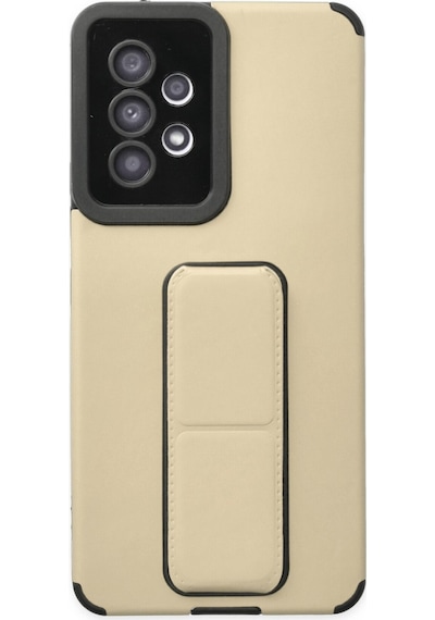 Samsung Galaxy  Uyumlu  A53 5g Kılıf Mega Standlı Silikon - Gold