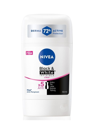 Nıvea Kadın Stick Deodorant Black&white Invisible Clear 50 Ml - 5 Adet Tarı