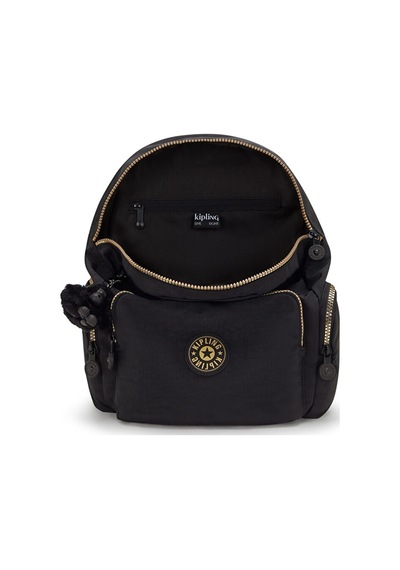 Kipling Kıplıng City Zip S Küçük Boy Sırt Çantası Siyah Glorıous Gold Siyah