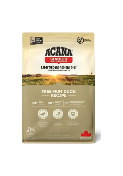 Singles Free-run Duck Köpek Maması 2 Kg