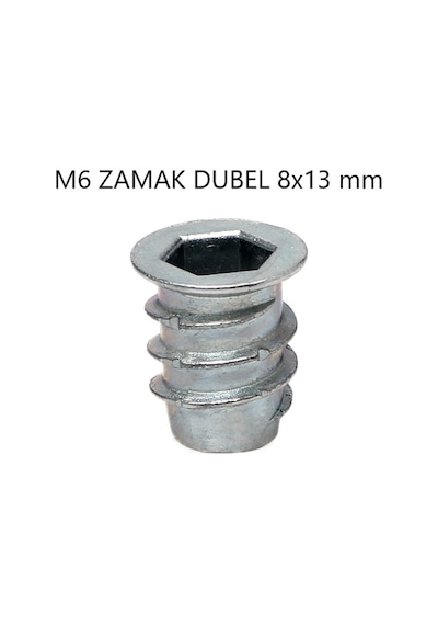 Metal Dübel Mobilya Bağlantı Zamak Vida Yuvası M8 10 X12 10 Adet