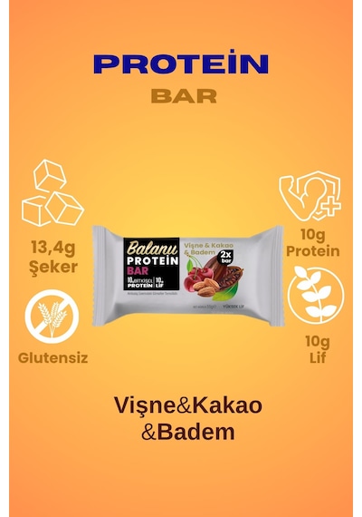 Vişneli & Kakaolu Hurmalı Protein Bar 55gr 2xbar X3 Adet