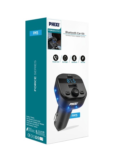 Phixi Fm15 Araç Fm Transmitter Bluetooth 5.3 + Pd & Usb-a Hızlı Şarj