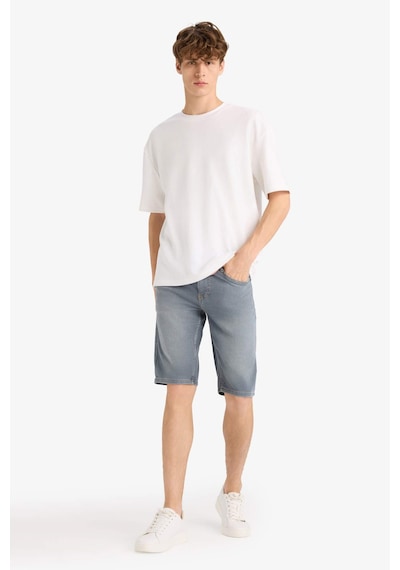 Defacto Slim Fit Dar Kesim Jean Bermuda Şort F9605ax25smnm84 İndigo