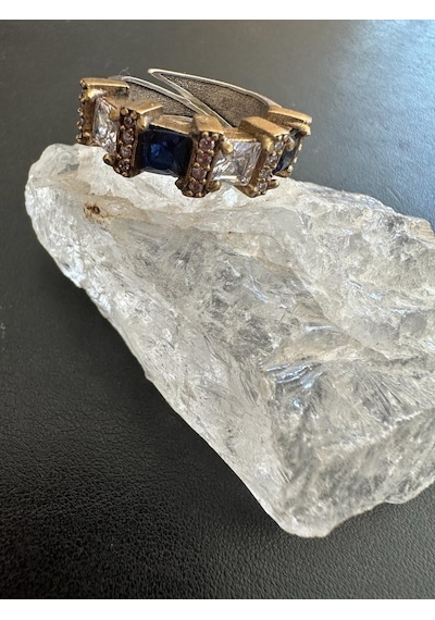 Aysesa Doğal Safir Ve Zirkon Taşlı Kadın Gümüş Yüzük 925 Ayar 7.24 Gram Aysesa Doğal Safir Ve Zirkon Taşlı Kadın Gümüş Yüzük 925 Ayar 7.24 Gram