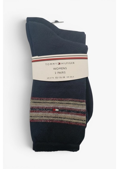Tommy Hilfiger Th Women Sock 2p Rıb Lurex Strıp Kadın Beyaz Çorap - S701236458
