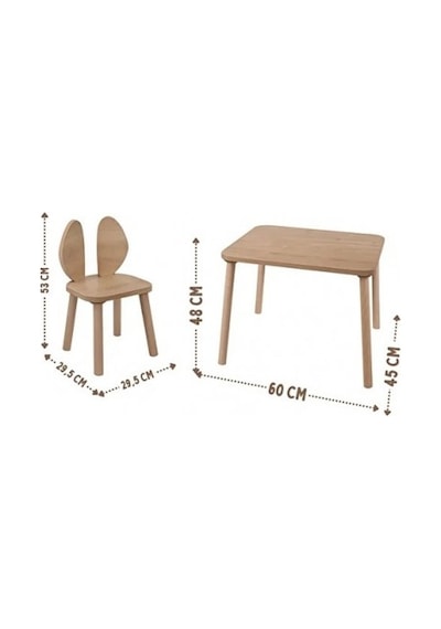 Bee Smart Ms-60 Safir Naturel Beyaz Set 1 Masa 2 Sandalye BEESMART.022 Diğer