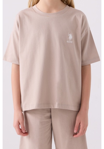 U.S. Polo Assn. U.s. Polo Assn Kız Çocuk Krem Bermuda Takım 5274-43858 Krem