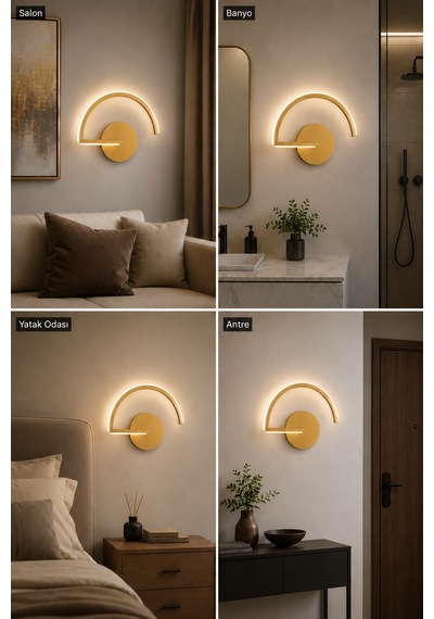 Mori Modern Led Duvar Apliği Günışığı Eskitme