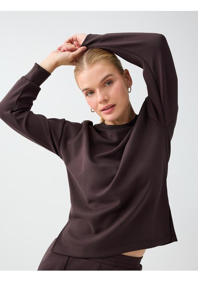 Jimmy Key Acı Kahve Rahat Kesim Bisiklet Yaka Modal Sweatshirt 6ww238605803 Kahverengi
