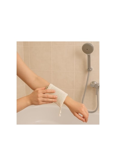 Pamuklu File Kese, Doğal Malzeme İle Banyo Aksesuarı