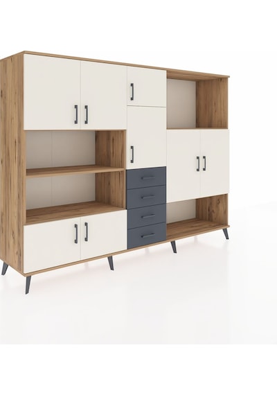 Hyperion Dolap 10 Raflı 4 Çekmeceli 8 Kapaklı 220x44x163 Çam-ayta Çam-aytaşı/antrasit Hyperion Dolap 10 Raflı 4 Çekmeceli 8 Kapaklı 220x44x163 Çam-ayta Çam-aytaşı/antrasit