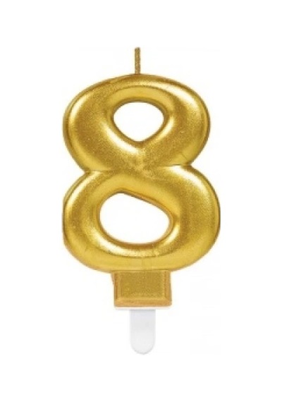 8 Rakamı Mum Gold Renk Altın