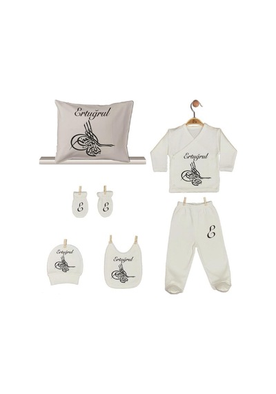 Pia Baby Gl 1953-08 İsme Özel Yastık Zıbın Set Krem