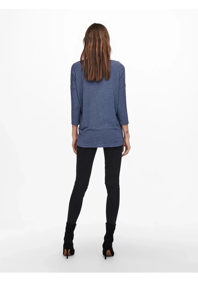 Only 15157920 Genis Yaka Dirsek Kol Kadın Body - Lacivert Lacivert