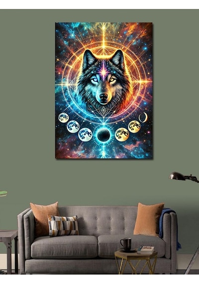 Kanvas Tablo Kurt Ve Yıldız Haritası 50cmx70cm