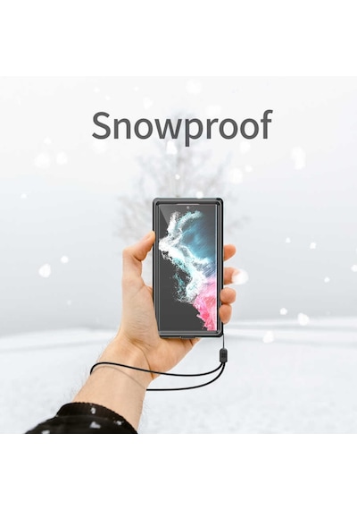 Galaxy S22 Ultra Kılıf 1-1 Su Geçirmez Kılıf Siyah