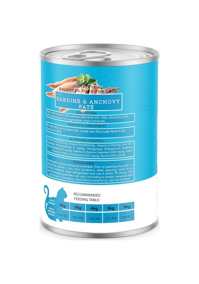 Chefs Choice Yetişkin Ve Yavru Kediler İçin, Tahılsız, Hipoalerjenik, Sardalyalı & Hamsili Ezme 400 Gr X 12 Adet