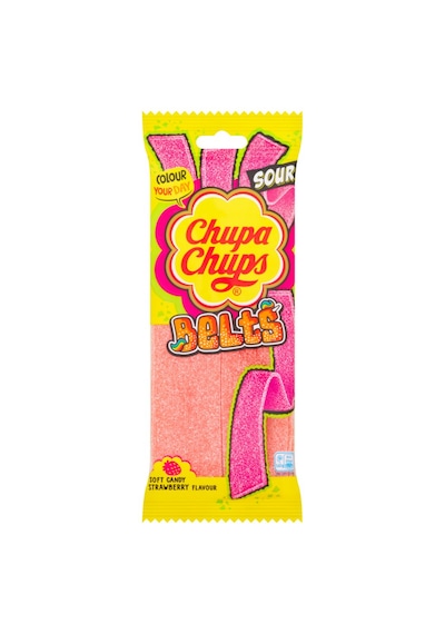 Chupa Chups Belts Sour Strawberry Flavour 90g