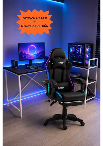 Oyuncu Masası + Oyuncu Koltuğu Takımı, L Masa Ve Ledli Sandalye Seti, Raflı Masa, Gaming Masası, Gaming Sandalyesi-2 Diğer Oyuncu Masası + Oyuncu Koltuğu Takımı, L Masa Ve Ledli Sandalye Seti, Raflı Masa, Gaming Masası, Gaming Sandalyesi-2 Diğer