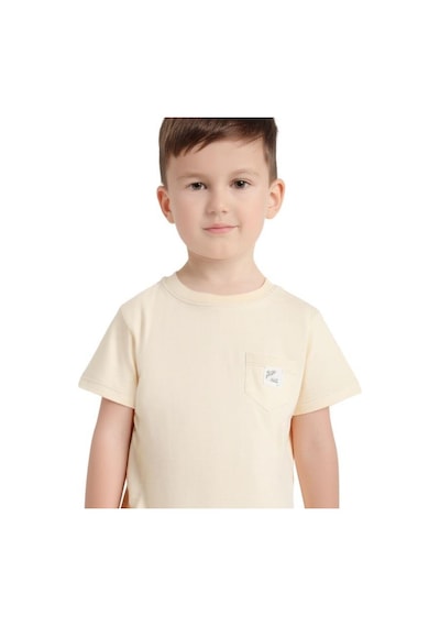 Breeze Erkek Bebek Cep Detaylı Basic T-shirt-15832 Bej
