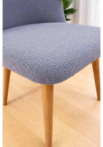 Mutfak Sandalye Kılıfı-büyük Oval Likral Kum Desen Yıkanabilir Lastikli Sandalye Örtüsü Chair Cover Antrasit