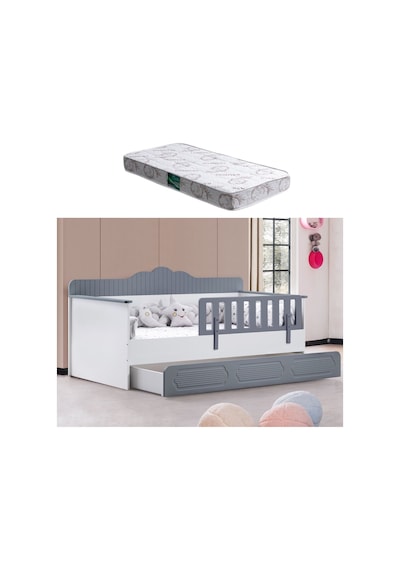 Yavrulu Karyola, Flower Yavrulu Montessori Karyola - Gri + 1 Adet Comfort Yatak Gri-90 X 190 Yavrulu Karyola, Flower Yavrulu Montessori Karyola - Gri + 1 Adet Comfort Yatak Gri-90 X 190